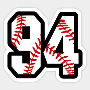 Baseball Number 94 #94 Baseball Shirt Jersey Favorite Player Biggest Fan Sticker